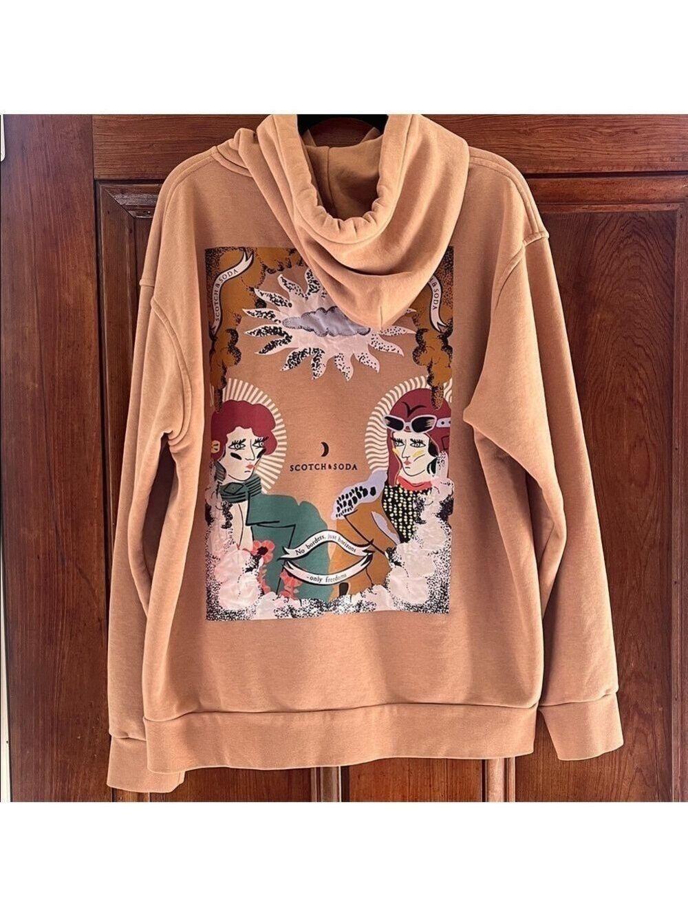 SCOTCH & SODA Organic Cotton Graphic Hoodie. XL